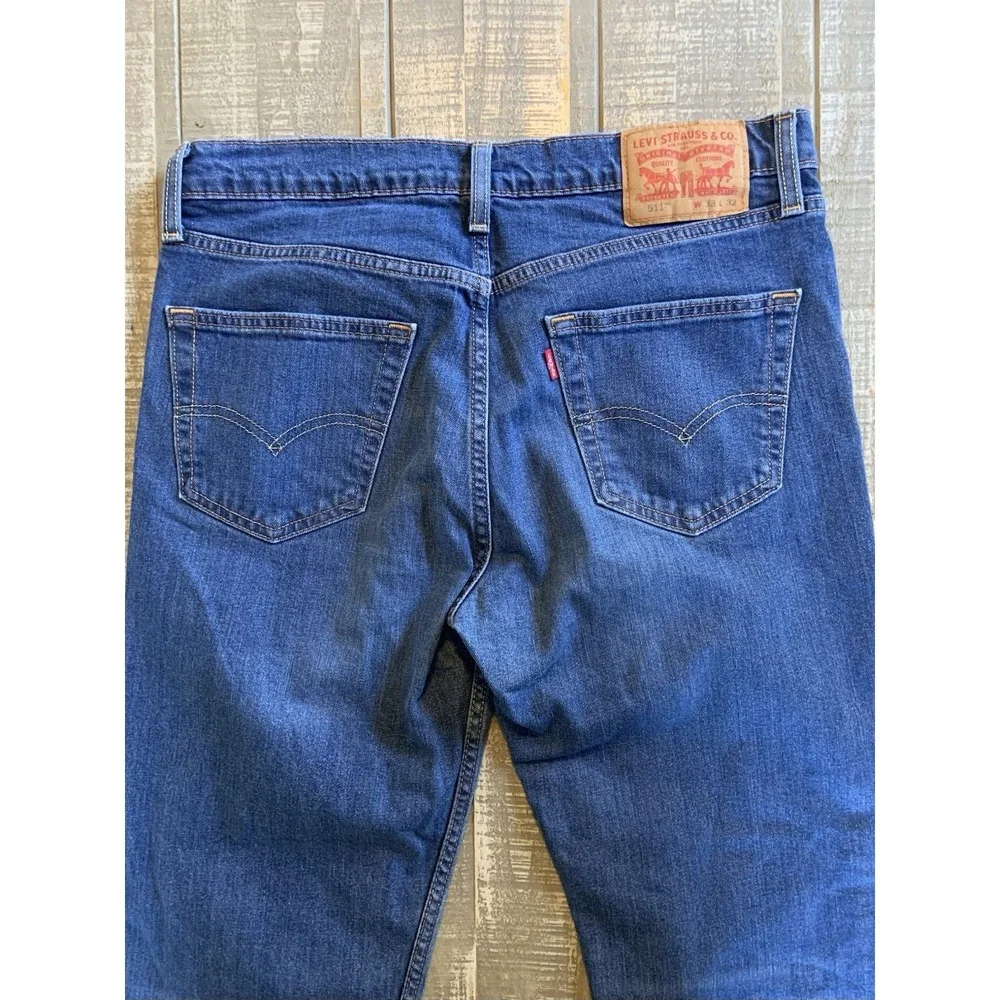 Levi's 511 Jeans Men's 33x32 Blue Denim Straight Workwear Mid Wash Blue Levi